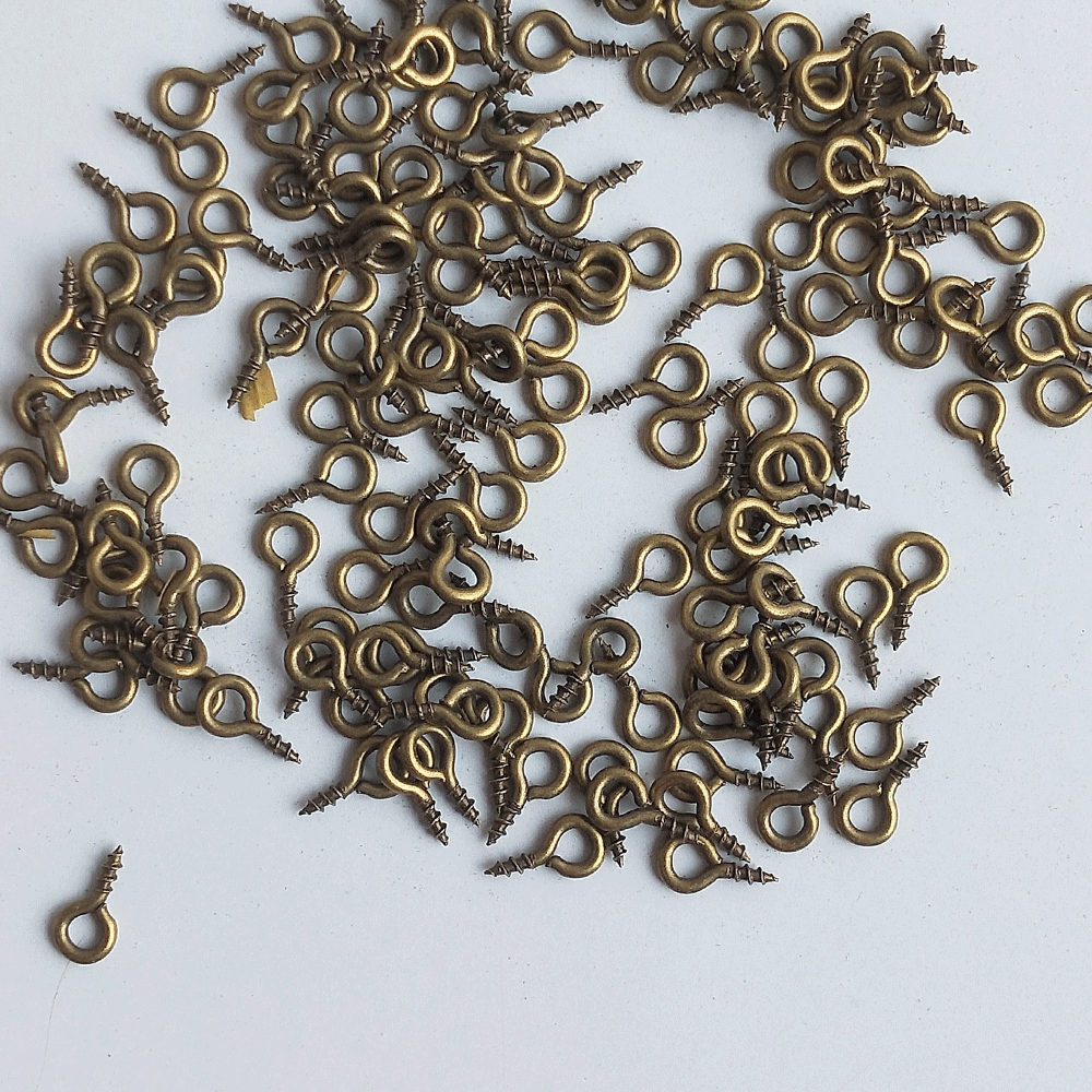 Mini Eye Pins  Antique Bronze 7 mm