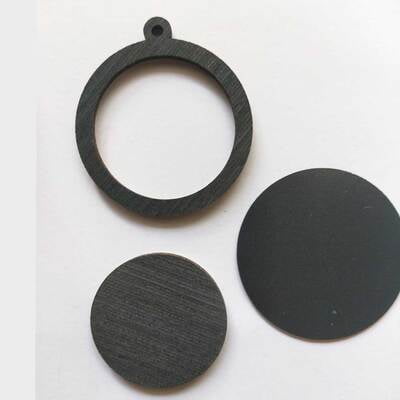 Mini Hoop Circle Veneer Black Medium
