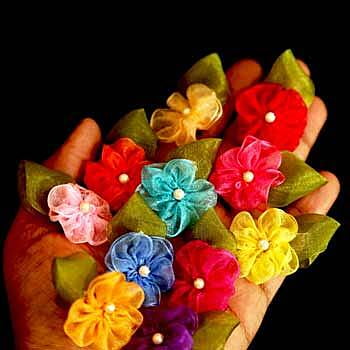 Buy Online Satin Ribbon Flower | Dress designing | Craft | Decoration |  Photo Props| Best Rate