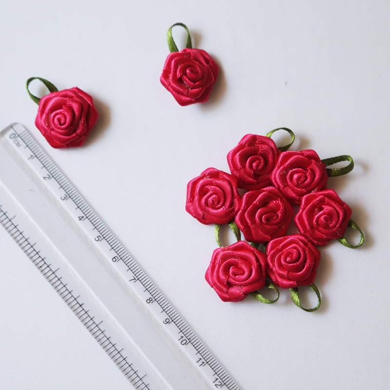 Small Ribbon Flowers Satin /Organza size 4cm Applique Decoration DIY  Sewwing | eBay