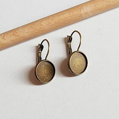 Leverback Earring Antique Bronze 12 mm