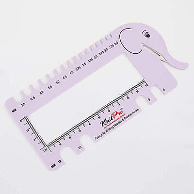 KnitPro Knitting Needle & Crochet Gauge With Yarn Cutter