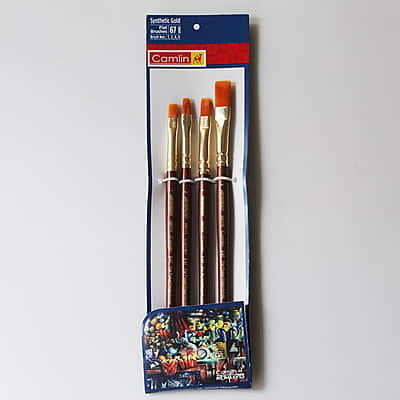 Camlin Flat Brush Synthetic Gold Set of 4