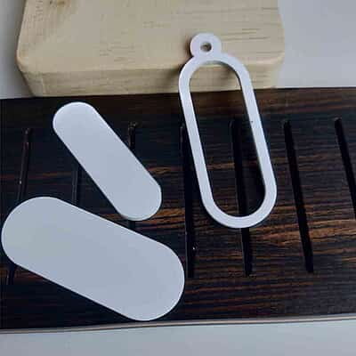 Mini Hoop Rounded rectangle White Acrylic -vertical Mini Hoop Rounded rectangle White Acrylic -vertical