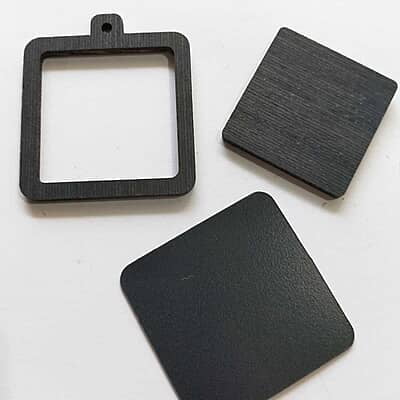 Mini Hoop Rounded Square Veneer Black Mini Hoop Rounded Square Veneer Black