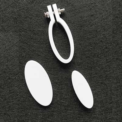 Mini Hoop Vertical Oval  White Small