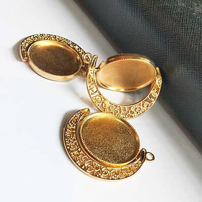 Rotating Double Side Round Pendant Gold Big Rotating Double Side Round Pendant Gold Big