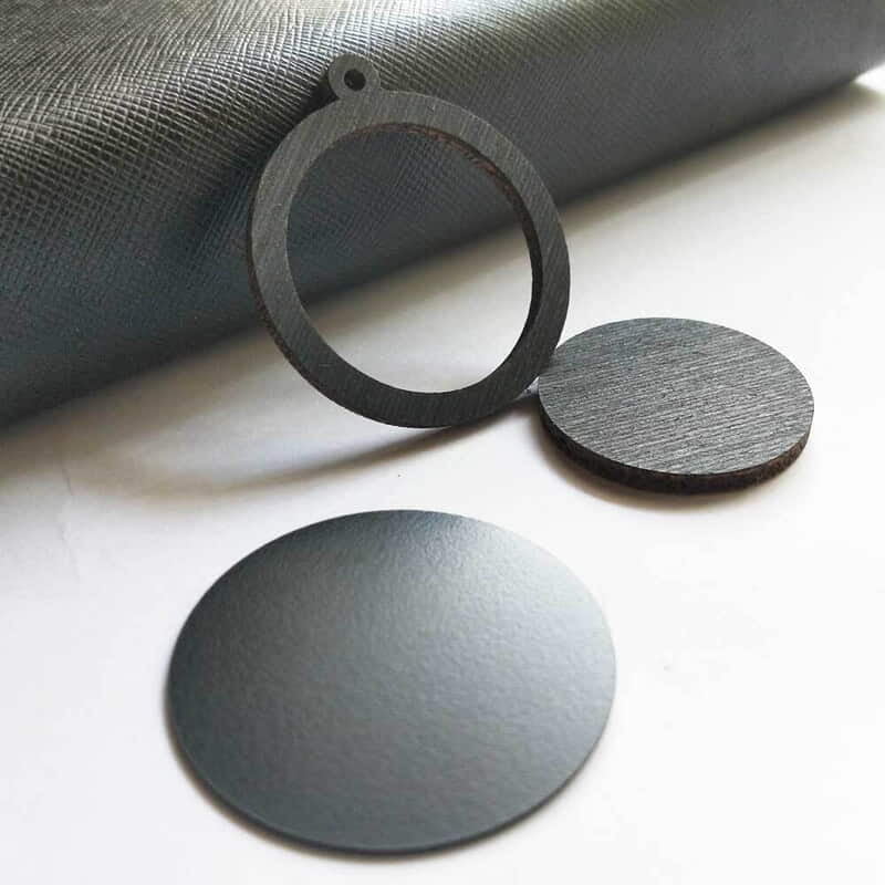 Mini Hoop Circle Veneer Black Medium Mini Hoop Circle Veneer Black Medium