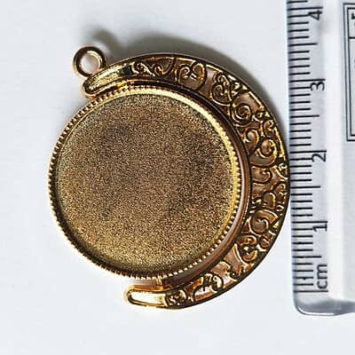 Rotating Double Side Round Pendant Gold Big Rotating Double Side Round Pendant Gold Big