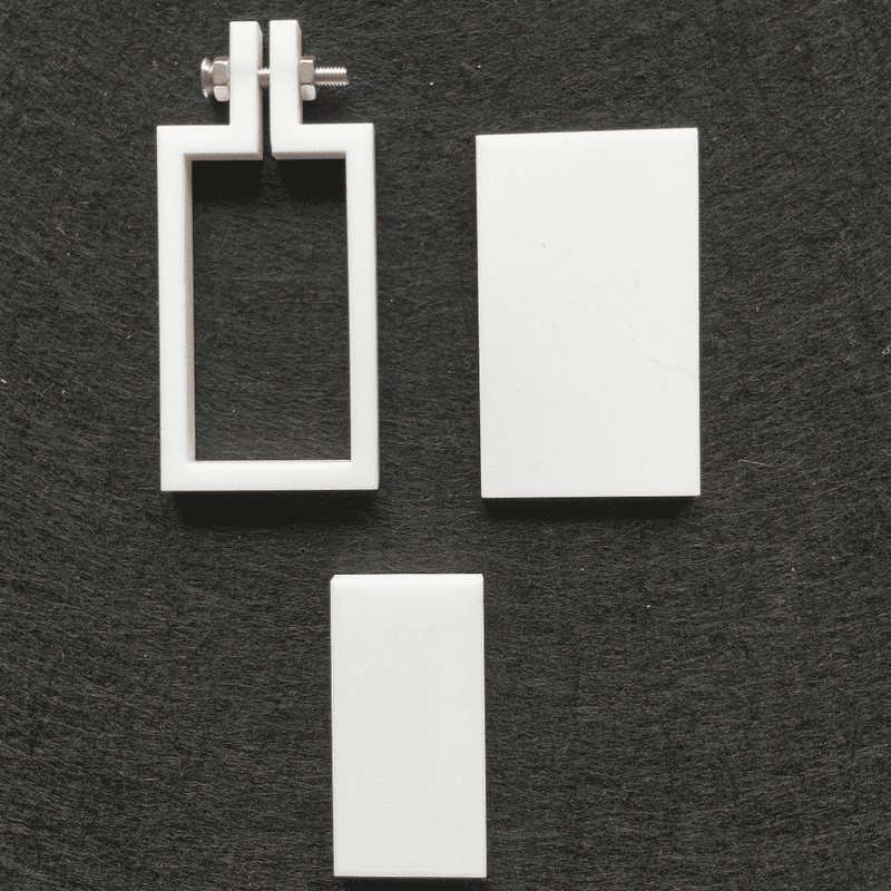 Mini Hoop Rectangle White Big Mini Hoop Rectangle White Big