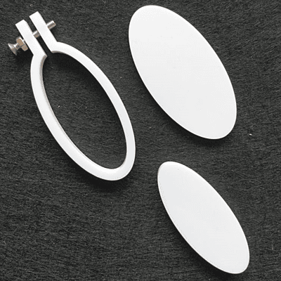 Mini Hoop Vertical Oval  White Big