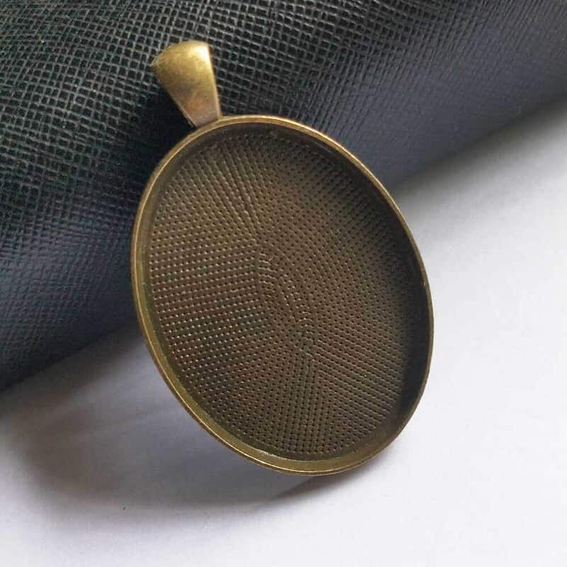 8 Open Back Bezel Rectangle Frame Pendant Antique Bronze Pewter for DIY