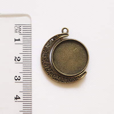 Rotating Double Side Round Pendant Antique Bronze Small Rotating Double Side Round Pendant Antique Bronze Small
