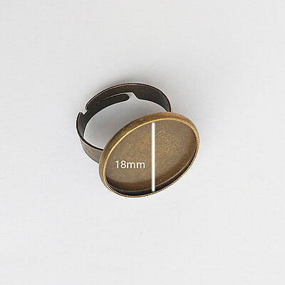 Finger Ring Antique Bronze 18 mm Finger Ring Antique Bronze 18 mm