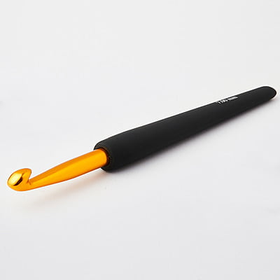 KnitPro Gold Aluminum Crochet Hook with Black Handle KnitPro Gold Aluminum Crochet Hook with Black Handle