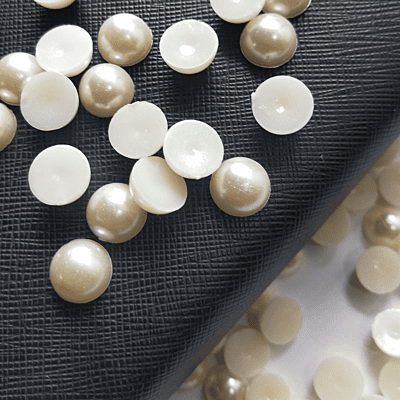 Ceramic Half Cut Beads Cream 10mm Ceramic Half Cut Beads Cream 10mm
