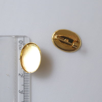 Oval Brooch Bezel  Gold Small