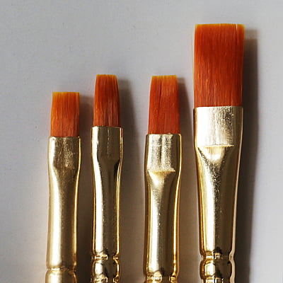 Camlin Flat Brush Synthetic Gold Set of 4