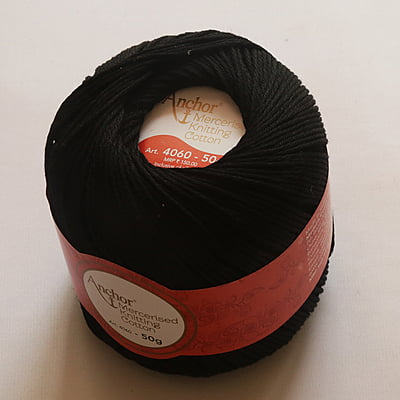 Anchor Knitting  Cotton 4 Ply 4060 Black