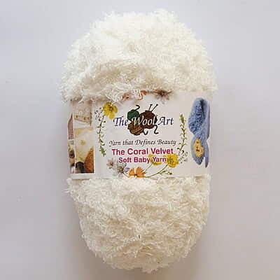 Coral Velvet Soft Baby Yarn White Coral Velvet Soft Baby Yarn White