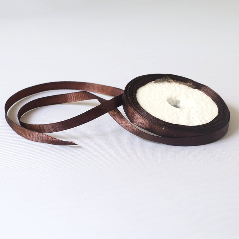 Satin Ribbon Brown 1/4 Inch Satin Ribbon Brown 1/4 Inch