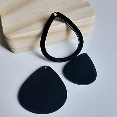 Mini Hoop Drop Black Acrylic -Model 2
