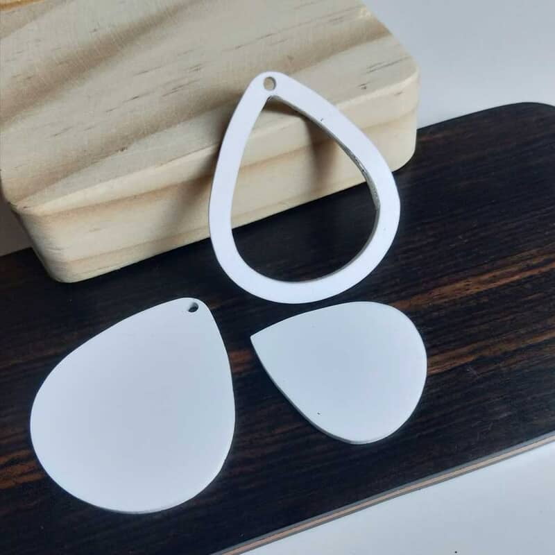 Mini Hoop Drop White Acrylic -Model 2 Mini Hoop Drop White Acrylic -Model 2