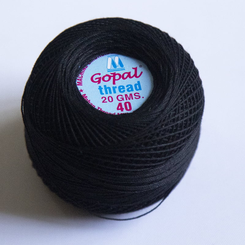 Gopal Mercer Cotton No.40 Black Gopal Mercer Cotton No.40 Black