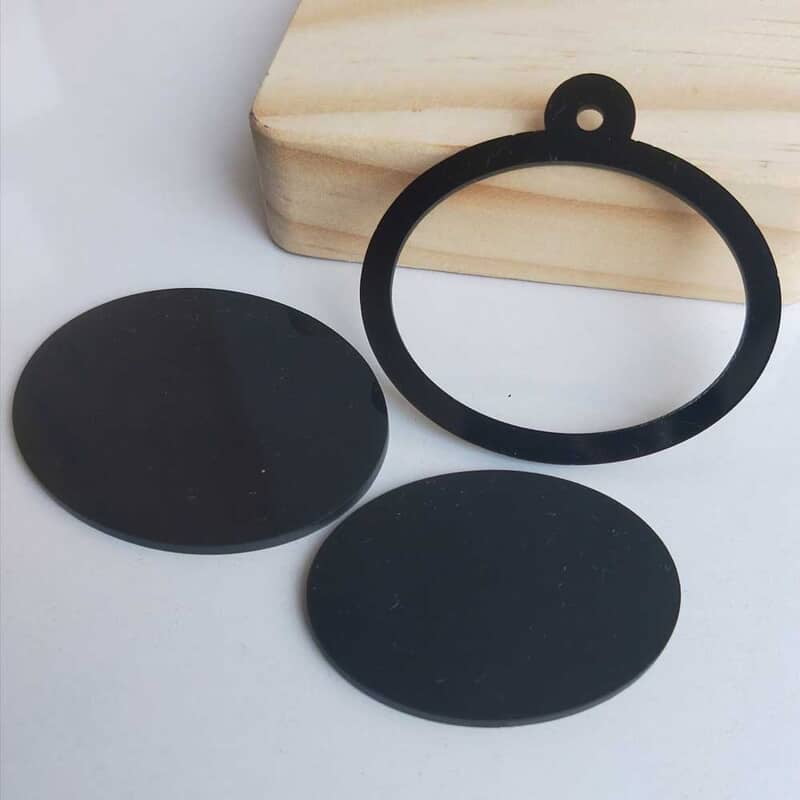 Mini Hoop Ellipse Black Acrylic horizontal Mini Hoop Ellipse Black Acrylic horizontal