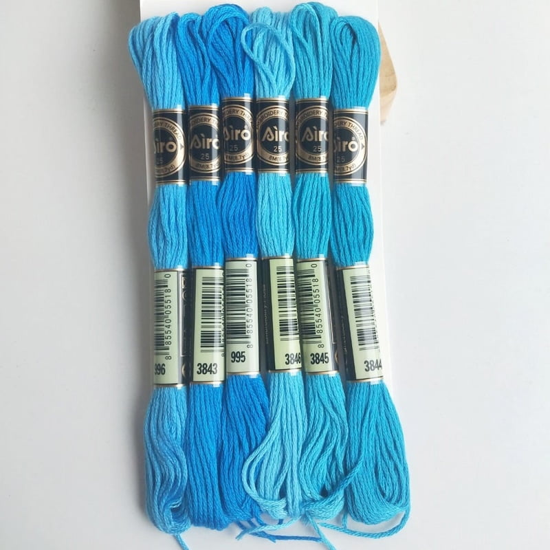 Airo Embroidery Thread Set Blue family Airo Embroidery Thread Set Blue family