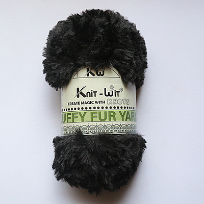Fluffy Fur Yarn Black