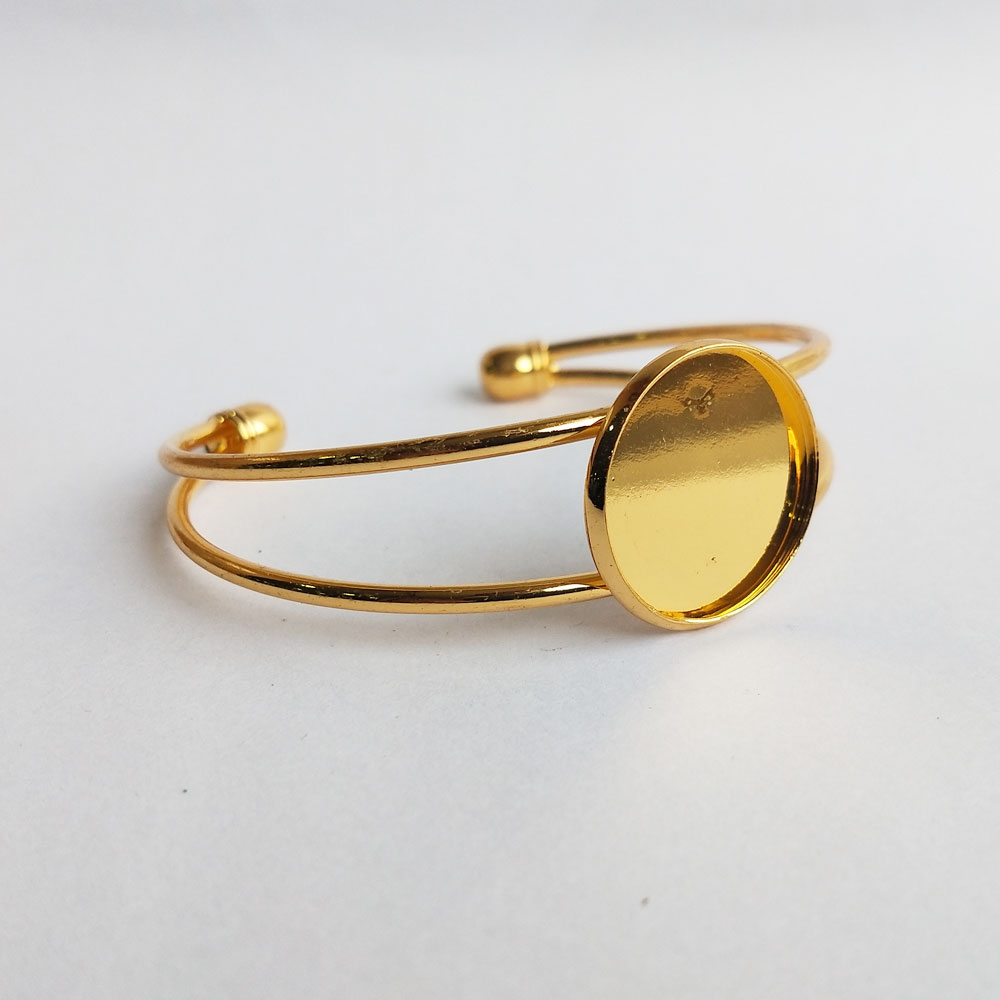 Bracelet Bezel Round Gold 20 mm