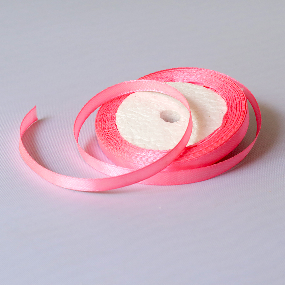 Satin Ribbon Flourasant Pink 1/4 Inch
