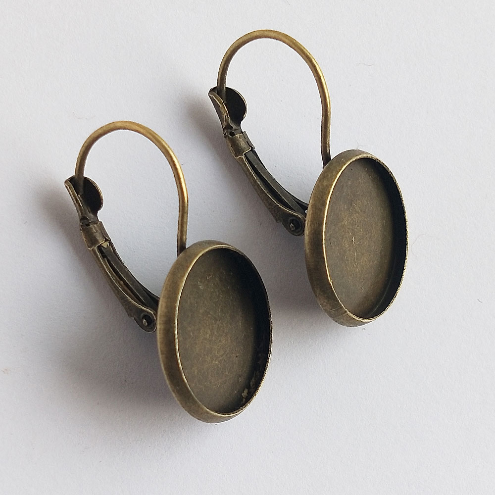 Leverback Earring Antique Bronze 14 mm