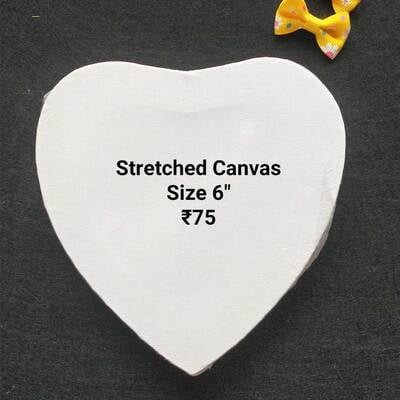 Stretched Canvas Heart - 6"