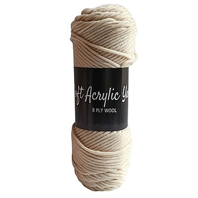Soft Acrylic Yarn 8 ply Ivory