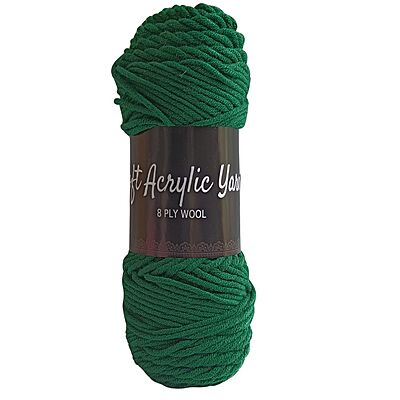 Soft Acrylic Yarn 8 ply Dark Green