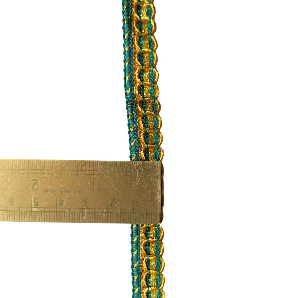 Fancy Color Lace 113- Turquoise with Gold Fancy Color Lace 113- Turquoise with Gold