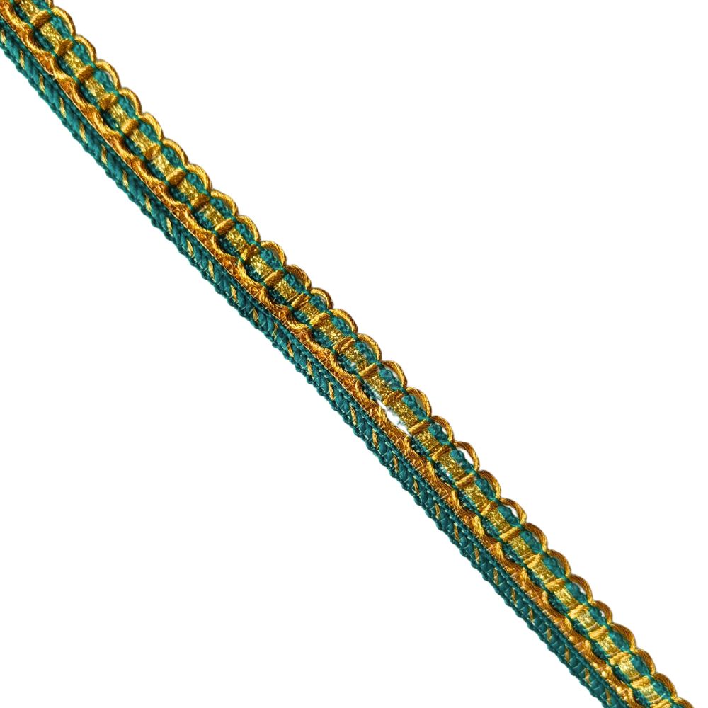 Fancy Color Lace 113- Turquoise with Gold