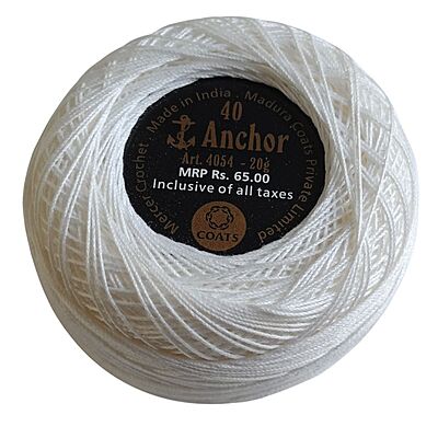 Anchor Mercer Crochet White- No.40- Vintage