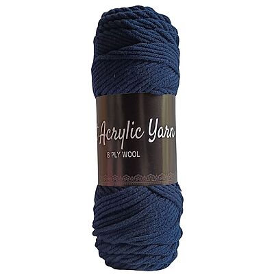 Soft Acrylic Yarn 8 ply Navy Blue