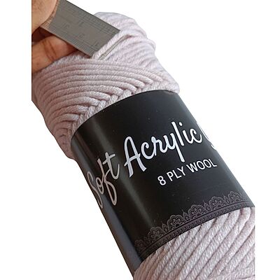 Soft Acrylic Yarn 8 ply Pink Grey