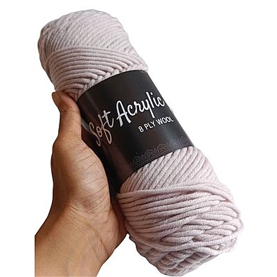 Soft Acrylic Yarn 8 ply Pink Grey