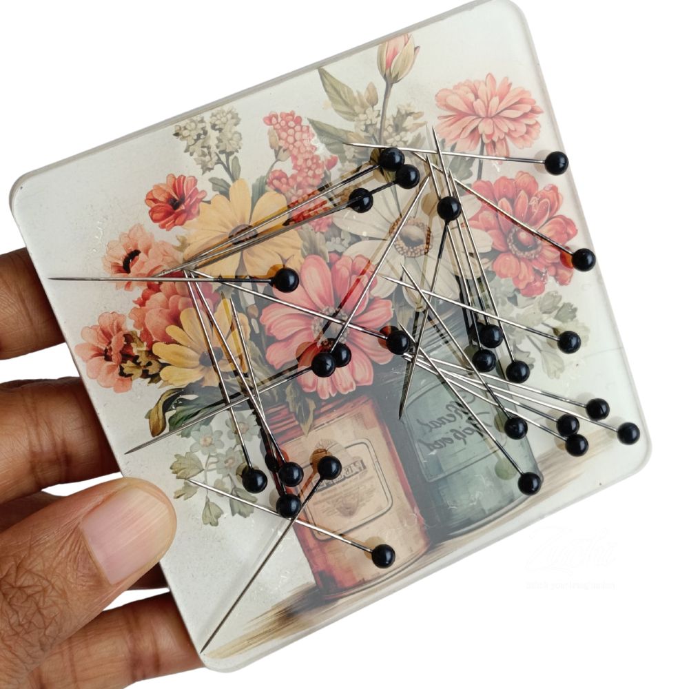 Vintage Floral Needle Minder Large Vintage Floral Needle Minder Large