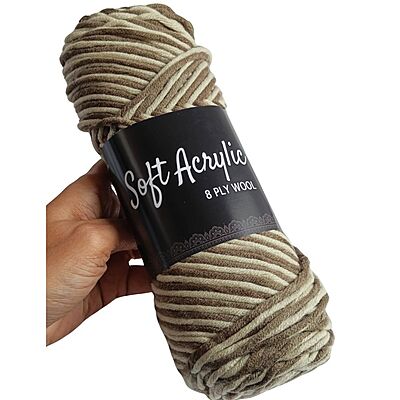 Soft Acrylic Yarn 8 ply Brown-Beige Multi Soft Acrylic Yarn 8 ply Brown-Beige Multi