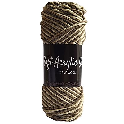 Soft Acrylic Yarn 8 ply Brown-Beige Multi Soft Acrylic Yarn 8 ply Brown-Beige Multi