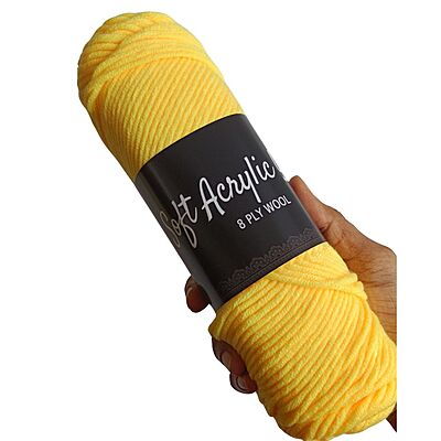 Soft Acrylic Yarn 8 ply Bright Yellow Soft Acrylic Yarn 8 ply Bright Yellow