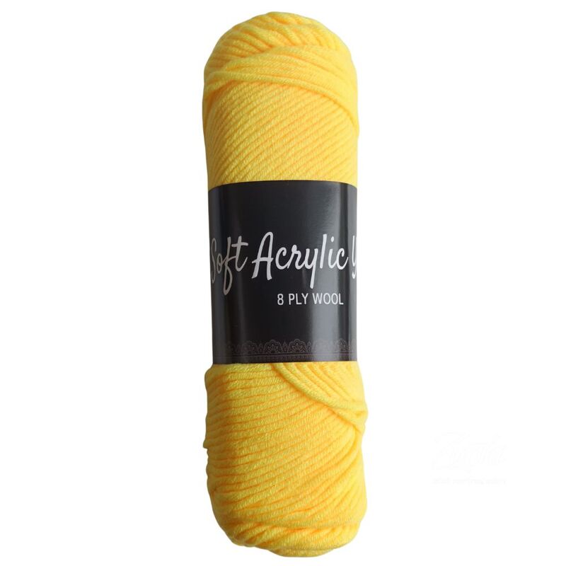 Soft Acrylic Yarn 8 ply Bright Yellow Soft Acrylic Yarn 8 ply Bright Yellow