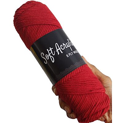 Soft Acrylic Yarn 8 ply Cherry Red