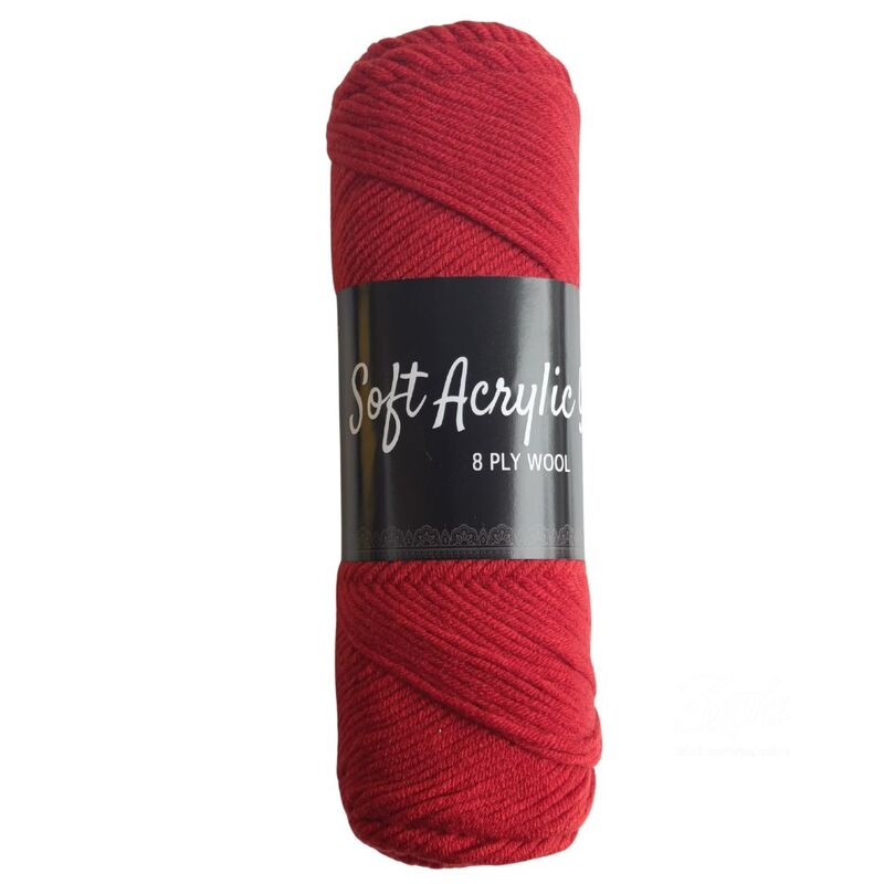 Soft Acrylic Yarn 8 ply Cherry Red